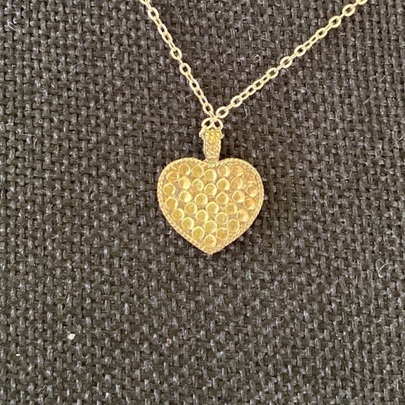 Anna Beck Reversible Silver Gold Heart Pendant on Silver Chain Necklace New - Picture 12 of 14